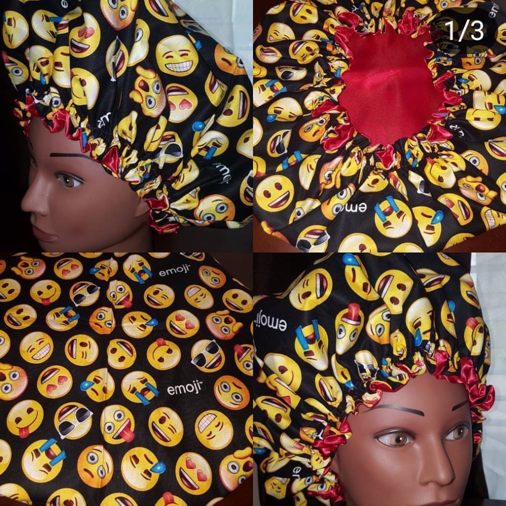 Emoji, Hand Crafted Hair Bonnet (New) Adult